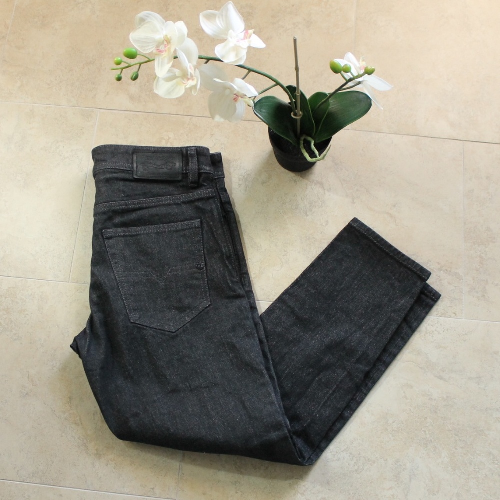 Diesel Dander Tapered Cropped Dark Denim Jeans